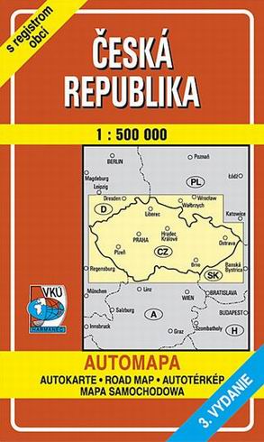 AUTOMAPA CESKA REPUBLIKA 1:500 000 S REGISTROM OBCI
