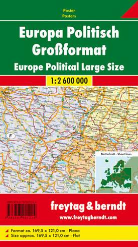 EUROPA NASTENNA MAPA POLITICKA DVOJITA 1:2 600 000