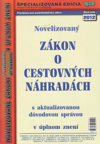 NOVELIZOVANY ZAKON O CESTOVNYCH NAHRADACH 3/12