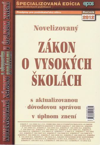 9/12 NOVELIZOVANY ZAKON O VYSOKYCH SKOLACH